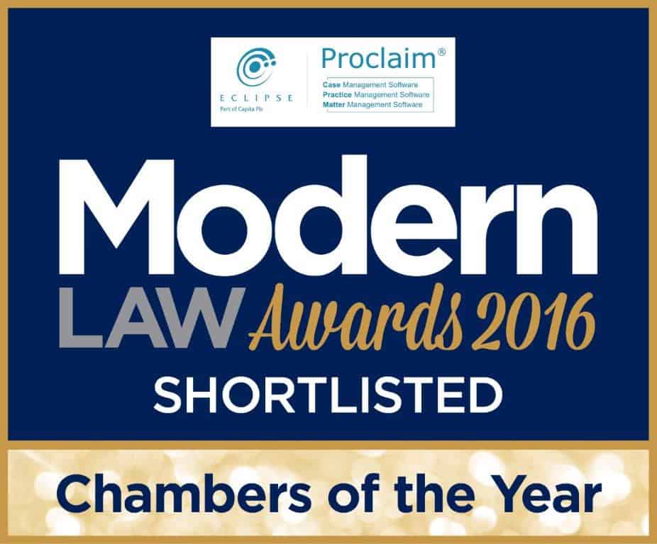 We are delighted to be shortlisted in the category of “Chambers of the Year” at the 2016 Modern Law Awards.