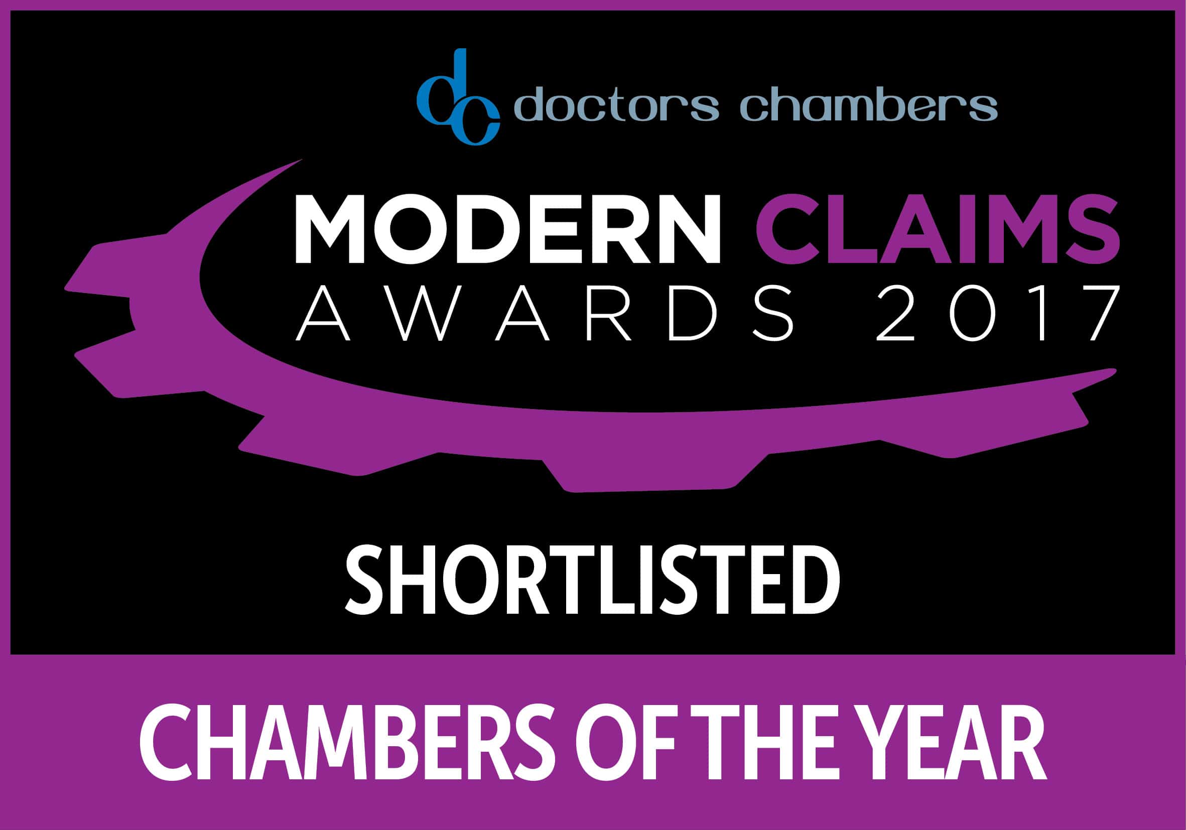 We are delighted to be shortlisted in the category of ‘Chambers of the Year’ at the 2017 Modern Claims Awards 2017