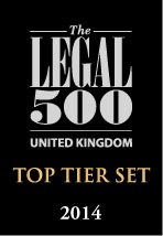 Legal 500 2014 – Top Tier Set and regional Heavyweight.