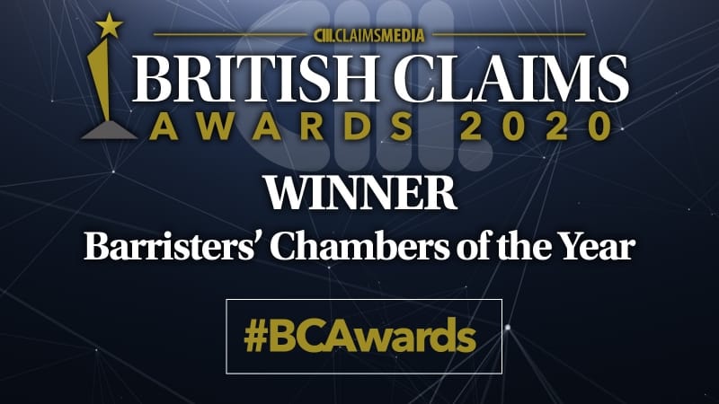Chambers wins Barristers Chambers of the Year at the British Claims Awards 2020