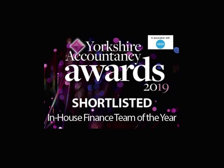 Finance team shortlisted for ‘In-House Finance Team of the Year’ at the Yorkshire Accountancy Awards 2019