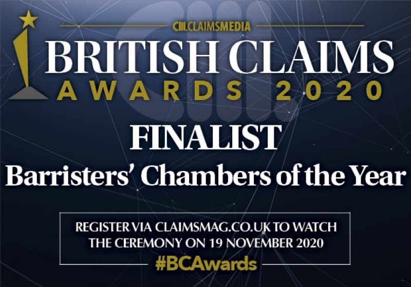 Personal Injury and Clinical Negligence Team Shortlisted at the British Claims Awards 2020.