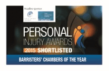 Chambers shortlisted Barristers Chambers of the Year for the Eclipse Proclaim Personal Injury Awards 2015