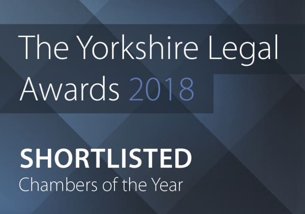 Yorkshire Legal Awards 2018 – Chambers is delighted to be shortlisted for ‘Chambers of the Year’