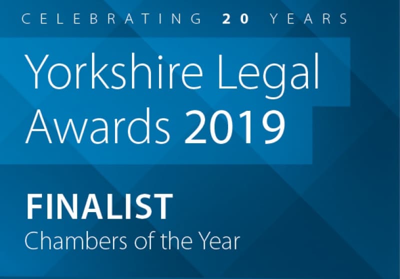 Yorkshire Legal Awards 2019 – Chambers is delighted to be shortlisted for ‘Chambers of the Year’