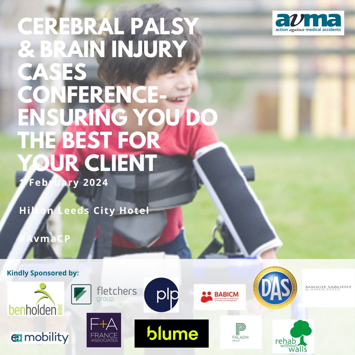 Parklane Plowden sponsor the AvMA Cerebral Palsy & Brain Injury Cases