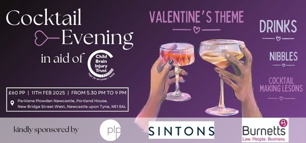 Valentine’s Cocktail Evening in aid of Child Brain Injury Trust