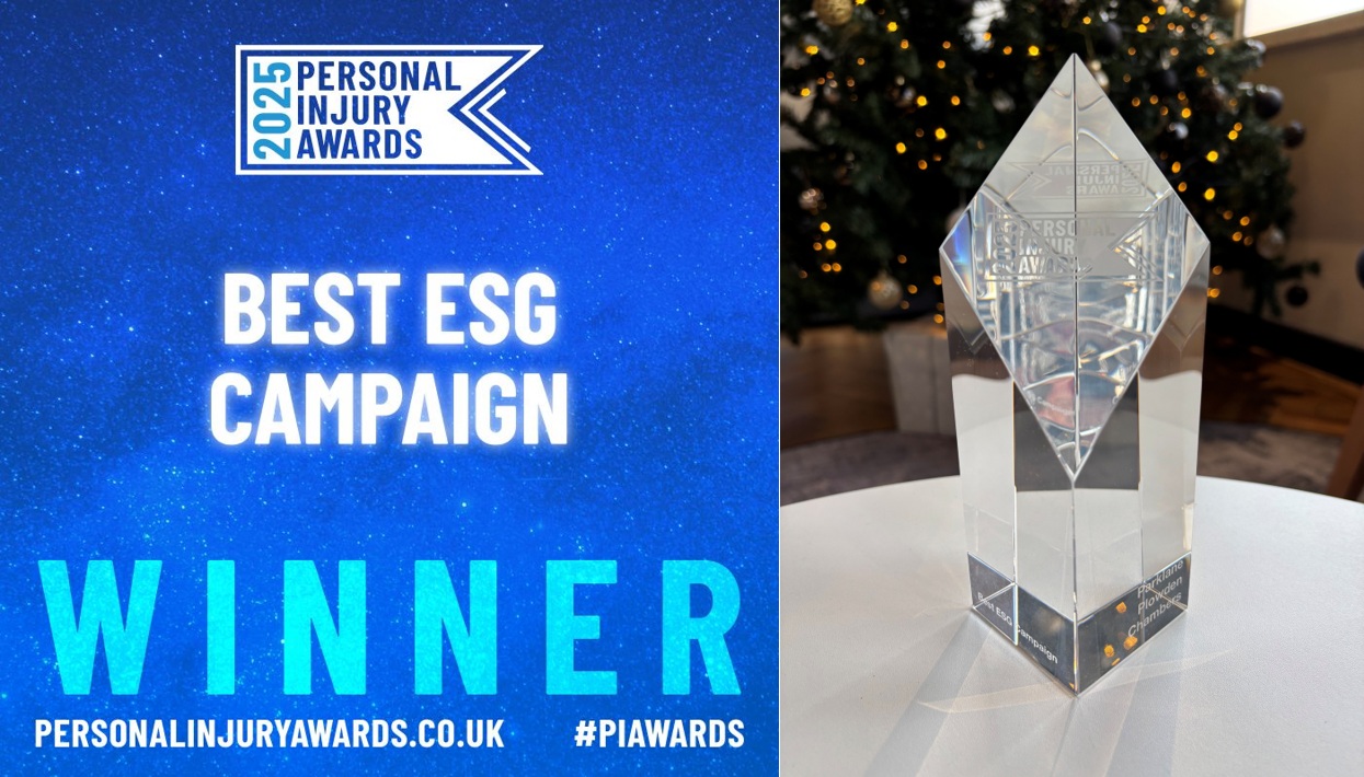 Parklane Plowden awarded Best ESG Campaign at the Personal Injury Awards 2025