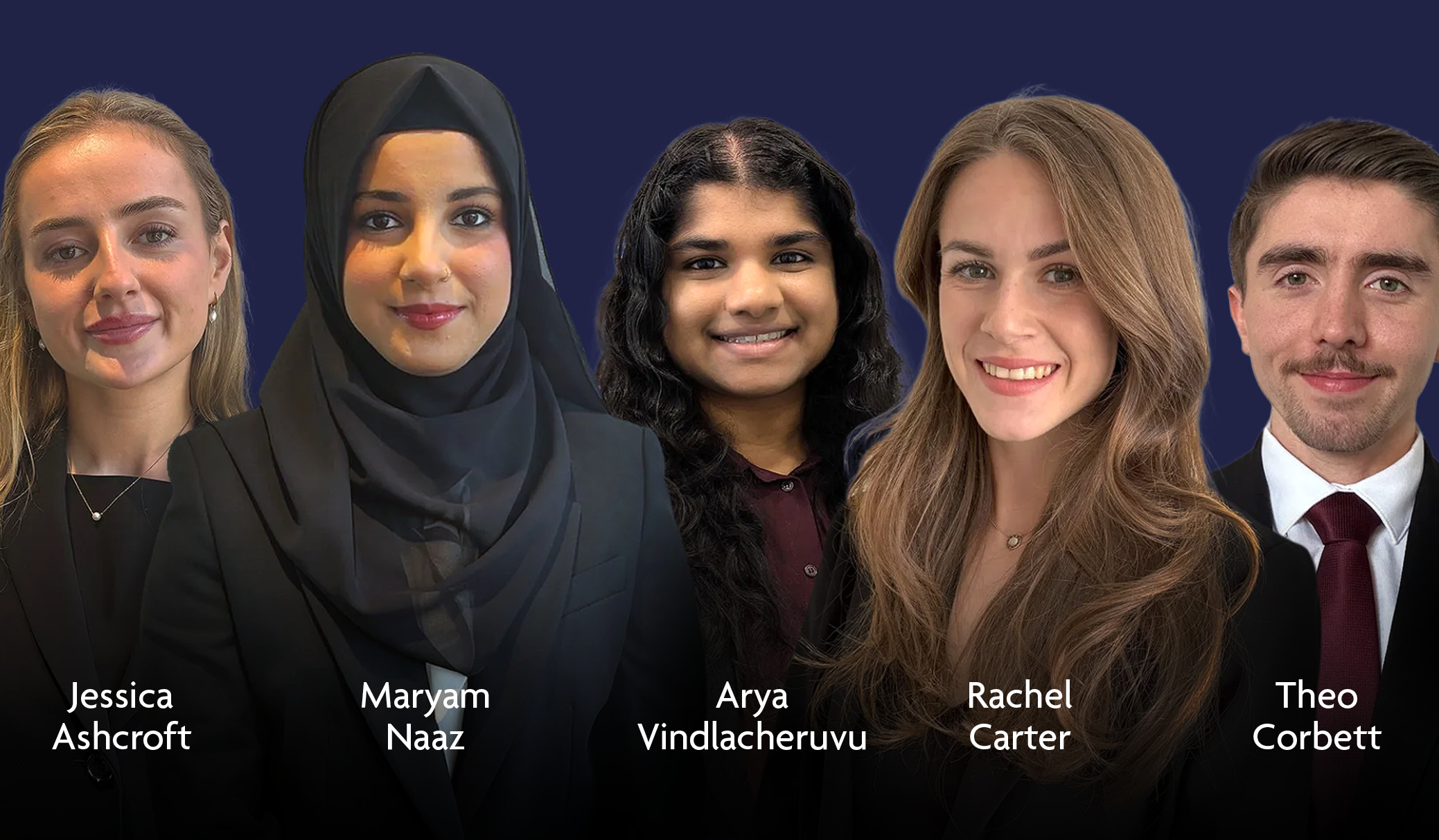 Rachel Carter, Theo Corbett, Arya Vindlacheruvu, Jessica Ashcroft and Maryam Naaz start their second six and accept instructions